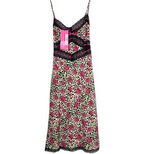 Betsy Johnson NWT Coquette Y2k Animal Print Floral Lace Whimsigoth Mini Dress M